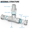 TAILONZ PNEUMATIC 304 Stainless Steel T-Piece 6 mm Pipe OD