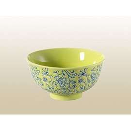 Nishida 120213 Japanese Tableware Rice Bowl, 6 Colors Tambobo Pattern Rice Bowl (No. 4.5) (Yellow), Home Restaurant, Commercial Tableware, Rice Bowl, Ochazuke Rice Bowl