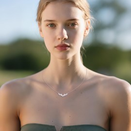 YFN CZ Necklace Sterling Silver Dainty Cubic Zirconia Tennis Pendant Necklace Dainty Tennis Jewelry Minimalist Gift For Women