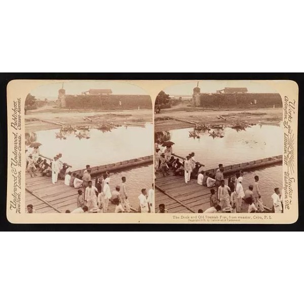 Special Label Photo:The dock and old Spanish fort, from steamer,