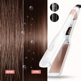 Ckeyin Planchas Para Cabello Profesional Placas Cerámica Alaciadora Planchas Extras Anchas de 55MM Blanca 2 en 1                                      