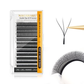 NAGARAKU ww Eyelash Extensions Eyelash 0.07mm C Curl Mixing Tray 8-12mm Pre Molded Fan Shaped 6D Russian Curl Matte 12 Row Cluster Pre Fan Shape Small Cluster Crossover Eyelashes