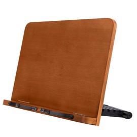 Woodmate Posture Support 6-Tier Adjustable Book Stand "Supervised by a Space Designer" Book Stand, Reading Stand, Book Clip, Book Stopper, Reading Desk, Catalog Stand (Brown, 8.5 inches × 10.8 inches)