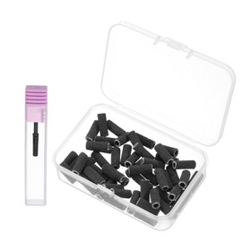 HARFINGTON 50pcs Sanding Bands for Nail Drill, 240# Grit Small Sanding Band with 3mm / 1/8" Mandrel, Mini Drill Bits Nail Tech File for Acrylic Gel Nail Shaping Polishing, Black