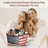 BIGXIUKA Retro American Flag Cosmetic Bags for Women,USA Flags Small
