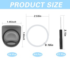 4PCS Replacement Parts for Owala Accessories with 4PCS Bottle Seal Rings, Replacement Stopper for Owala, BPA-Free Silicone Water Bottle Top Lid Gasket Replacement Parts for Owala 16/19/24/32/40oz