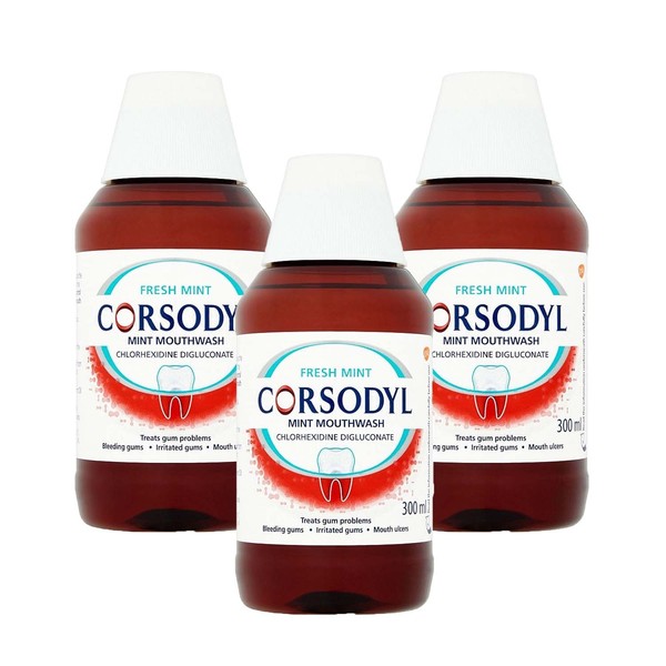 Corsodyl Gum Problem Mouthwash Fresh Mint, 300ml | x3 Pack