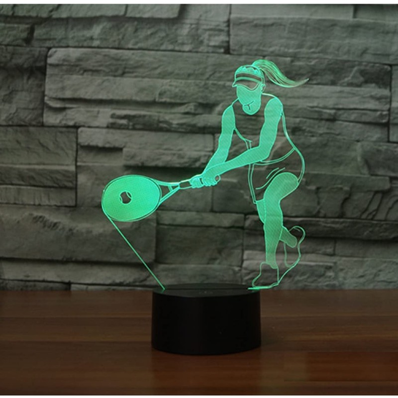 SUPERHONGJIHAO Night Light for Kids 3D Tennis Players Led Lamp
