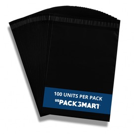 USPACKSMART Black Plastic Poly Mailers 10"x13" | Shipping Bags for Clothing, Books & Accessories | Durable Shipping Envelopes | Waterproof and Tear-Proof with Strong Self-sealing Adhesive | 100-Pack