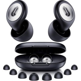 2026 Pro Ear Plugs for Sleeping, 46dB ASTM Certified Noise Cancelling Ear Plugs for Side Sleepers, 360° Pressure-Balanced, Snore & Noise Blocking with 6 Ear Tips, All-Day Comfortable Fit, Black
