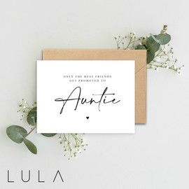 Only the best friends get promoted to Auntie Pregnancy Announcement A5 Card with envelope, Auntie Pregnancy Announcement, Pregnancy Reveal