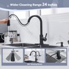 WEWE Black Kitchen Faucet with Soap Dispenser, Kitchen Sink Faucet