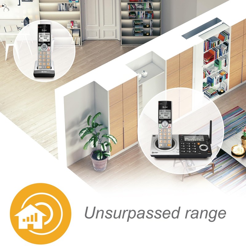 AT&T CL83407 DECT 6.0 4-Handset Cordless Phone for Home with