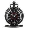 ManChDa Men Quartz Pocket Watch Roman Numbers Display Chain Necklace