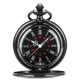 ManChDa Men Quartz Pocket Watch Roman Numbers Display Chain Necklace Pendant to My HusbandFob Watch