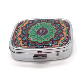 MovilCom® Pocket Daily Pill Box Organizer 2 Compartments, Pill Box Organizer Tablets Daily Take, Medication Box (Mod.653202)