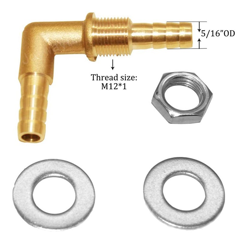 Joywayus 5/16 x 5/16 Hose Barb Thru-Bulk Head Hex Union
