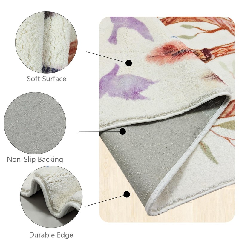 Decorative Dreamcatcher Faux Wool Runner Rug for Bedside, Furry Runner