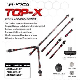 Archery Balance Bar Set Compound Bow Stabilizer System Include Main Rod Side Rod Extend Rod Carbon Bow Role Rod Kit Recurve Bow and Compound Bow Accessory for Hunting (Silver)