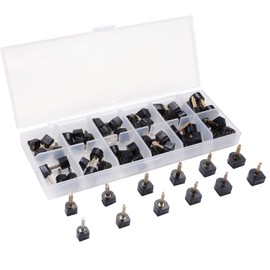 luakesa 24 Pairs High Heel Replacement Tips Womens Shoes Tips Repair Kit ,6 Size ,8,/9/10/11/12/12.5mm ,U-Shape (Black)