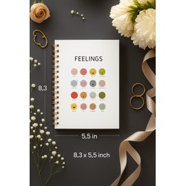 bitCNY Feelings Notebook 5.5x8.3 Inches – Emotions Chart Cover Journal for Kids, SEL Spiral Notebook for Classroom or Counseling