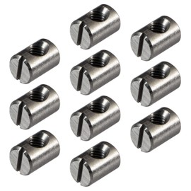 Gedotec Cross Nut Bolt M6 Centric Furniture Cylinder Nut with Thread Furniture Connector Set - H10424 | 8 x 14 mm | Blank Steel | Round Nuts for Screwing | Pack of 20 - Furniture Fittings Screw