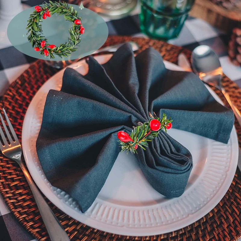 STIFFENERS 20pcs Christmas Napkin Ring,Christmas Dinner Table Decorations,Multipurpose Napkin Rings