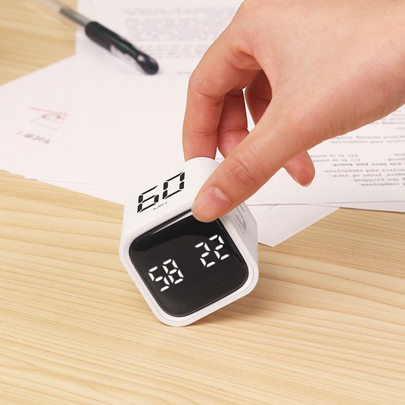 Cube Pomodoro Timer, Simple Rotating Productivity Timer Clock, 5 10