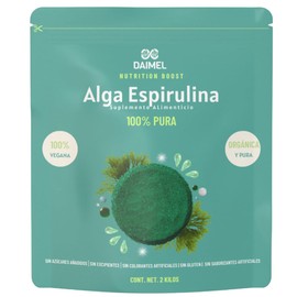 Daimel | Alga Espirulina Pura En Polvo Superfood Orgánica 100% pura (2 Kilos)
