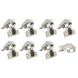 LIKERAINY 95Deg Short-arm Inset Blind Corner Hinge 35mm with Hydraulic Damper for Cabinet Door Soft Closing Stollen Hinges for Cupboard Wardrobe Doors Pack of 8