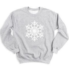 MONIART Women Winter Snowflake Sweatshirt, Christmas Graphic Pullover Holiday Snowflake Sweater Winter Season Cozy Sweatshirt (US, Alpha, Large, Regular, Regular, Sport Grey)