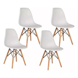 ShopMall Set De 4 Sillas Eames Modernas Minimalistas Casa - Oficina