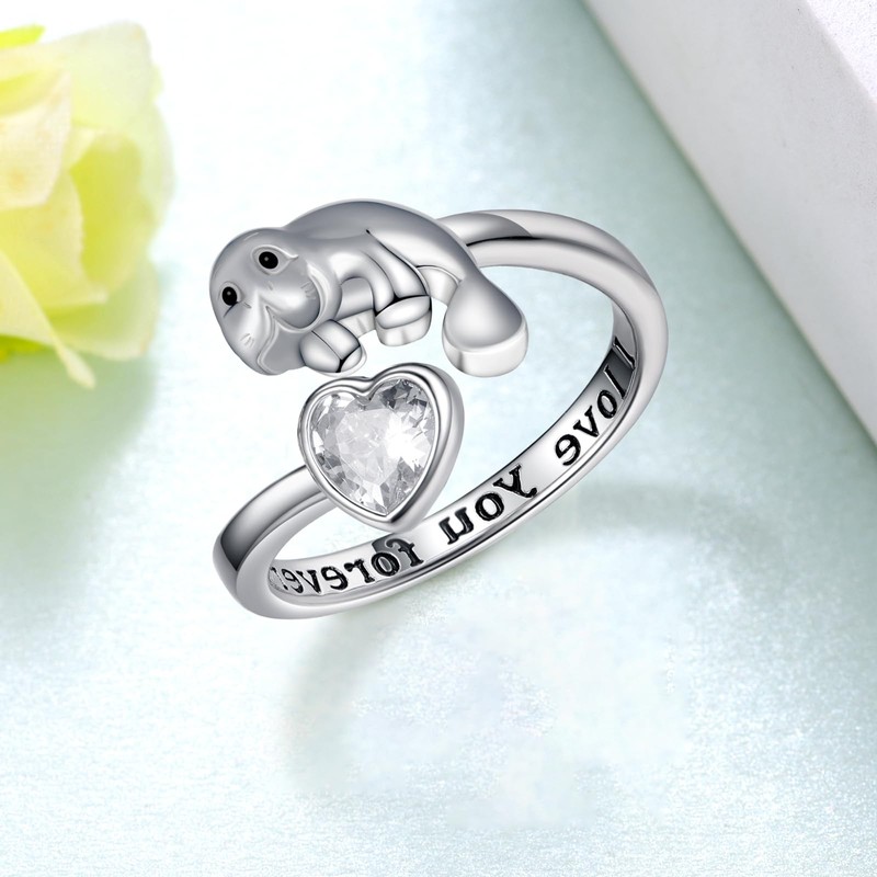 Manatee Gifts 925 Sterling Silver Manatee Ring Jewelry Gifts for