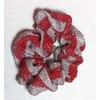 Red and White Striped Sparkly Hair Scrunchies-Small - Made in
