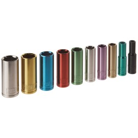 10 Piece 3/8" Drive SAE Deep Wall Color Coded Socket Set