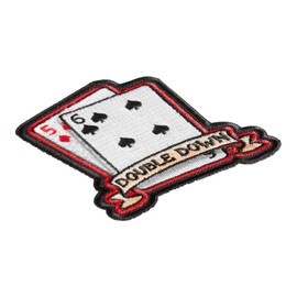 PatchStop Casino Cards Double Down Iron On Patches for Clothing Jeans - 3x3in Small DIY Sew On Patch for Jackets Bags - Embroidered Gambling Decorative Patches