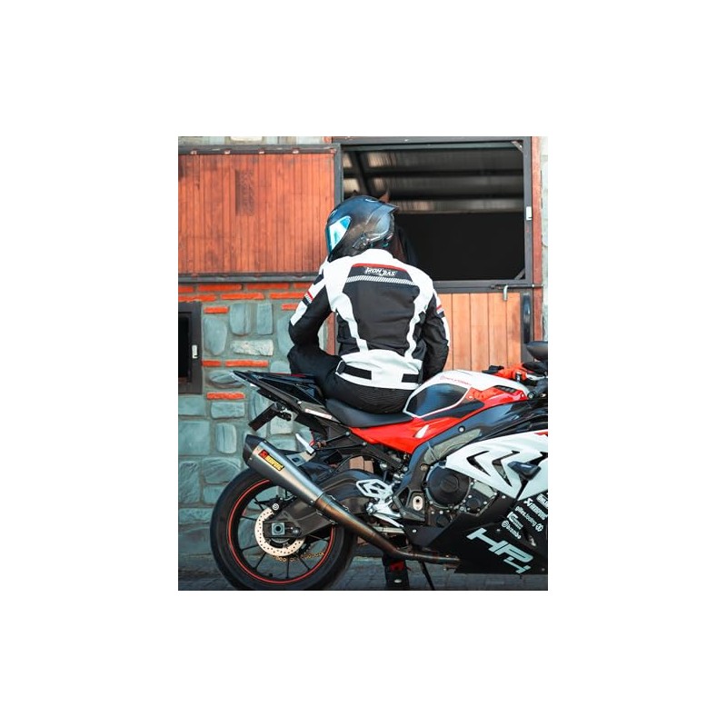 BORLENI Motorcycle Jacket Summer Men's Breathable Armour Protection High Gloss