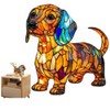 Yckeogln Retro Dachshund Colorful Resin Table Lamp, 3D Cute Pet