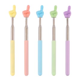 5 Pcs Telescopic Teachers Pointer, Hand Pointer Finger Pointer Stick, Retractable Classroom Whiteboard Pointer for Elementary School