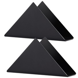 FAELNK Pack of 2 Napkin Holders Black 304# Triangular Metal Freestanding Napkin Dispenser Stand Table Organisation for Kitchen Worktops Picnic Tables Party Decoration (17 x 8.5 x 4.5 cm)