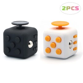 Appash Fidget Cube 2PCS Stress Anxiety Pressure Relieving Toy Great for Adults and Children[Gift Idea][Relaxing Toy][Stress Reliever][Soft Material](1Black&1Yellow)