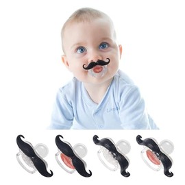 Pcificadores de bigote para bebés de 0 a 6 meses, chupete de bigote recién nacido, chupete con bigote Dientes Binky, chupetes de regalo para niños y niñas (color 03)