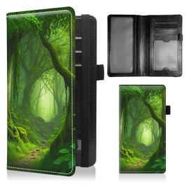 BFSEROBJ Checkbook Covers for Personal Checkbook Duplicate Checks RFID Blocking Checkbook Cover for Women Men with Elastic Strap Card Slots Pen Holder - Forest Green