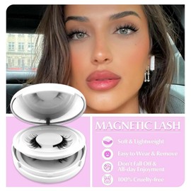 Ginani Magnetic Lashes,Ginani Magnet Lashes Kit,2025 New Magnetic Eyelashes with Applicator,Reusable No Glue Needed Soft Eyelashes Natural Look(Natural+Devil)