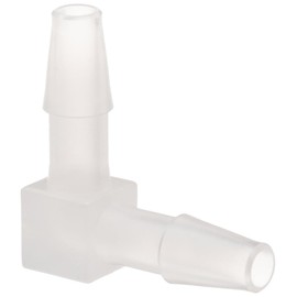 Value Plastics L60-6 Natural Polypropylene Tube Fitting, Barbed 90 Degree Elbow, 1/4" (6.4 mm) Tube ID (Pack of 25)