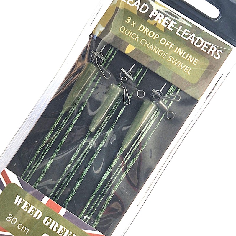 TJR Tackle Carp Leaders Solid Bag Lead Free Drop Off