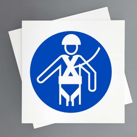 Mandatory Sign for Use of Arnes, Pack of 2, 19 x 19 cm, Compulsory, Use of EPS and Industrial Safety (Mandatory Use of Cable)