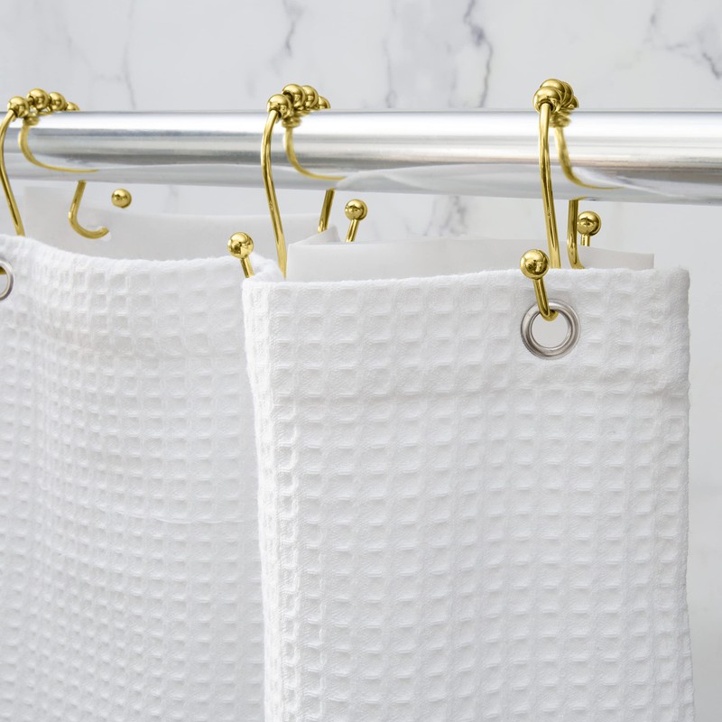 Bath Bliss 12 Pack Shower Curtain Double Hooks Double Hook