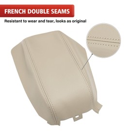KBH Center Console Armrest Cover Upholstery for Hyundai Sonata 2015-2019, Middle Console Lid Replacement Cover Accessories, Vinyl Leather, Anti-Scratch, Beige