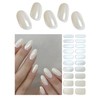 UV Gel Nagelfolie, 20 pcs Perlweiß Nagelfolien Selbstklebend für Nagel